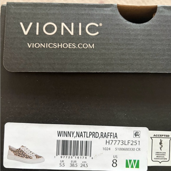 NWT Vionic Winny Leopard Print Women's Sneakers size 8W - Picture 5 of 5